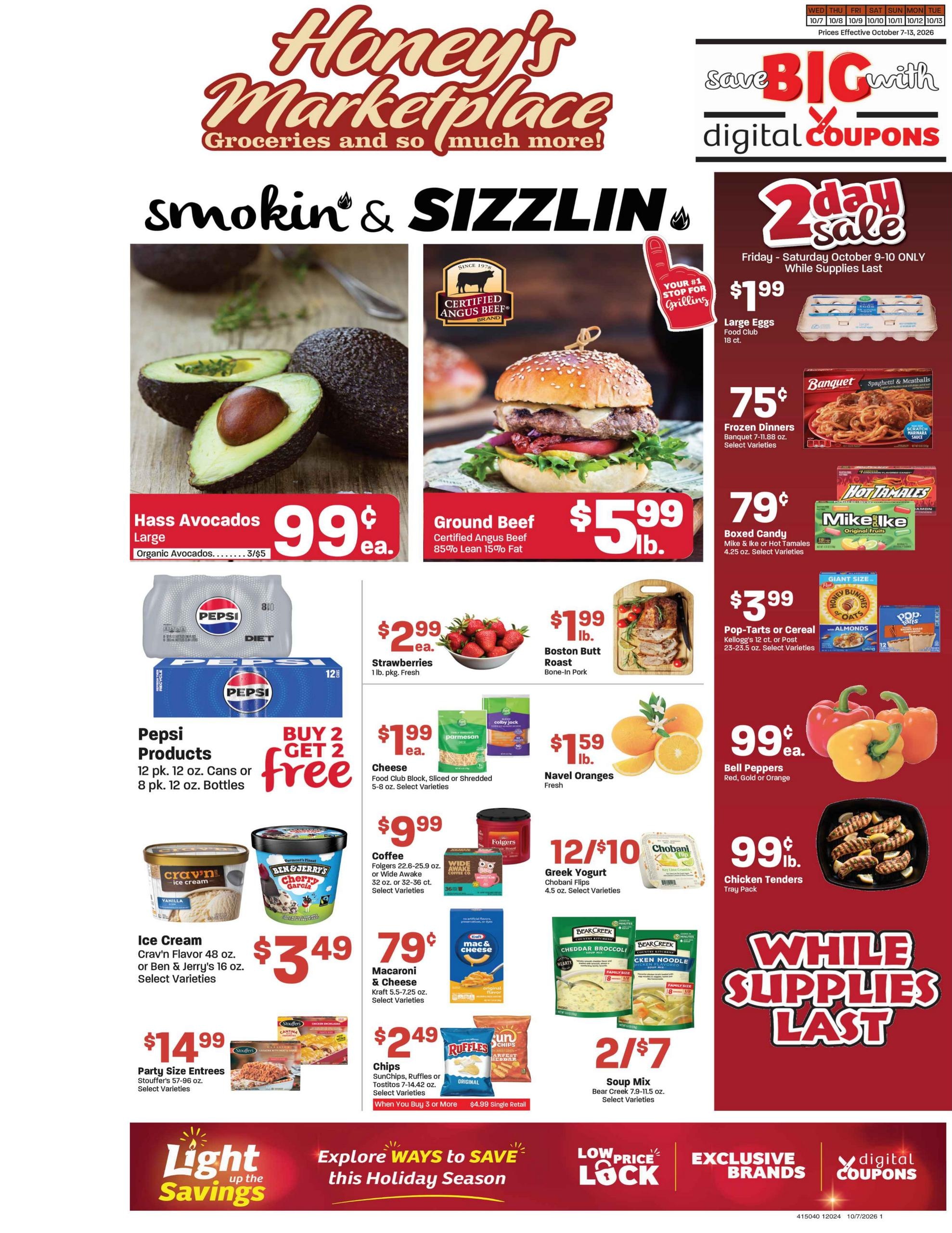 Honey's Marketplace weekly ad page 1