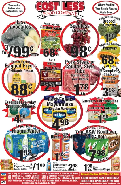 Cost Less Foods Indexed Weekly