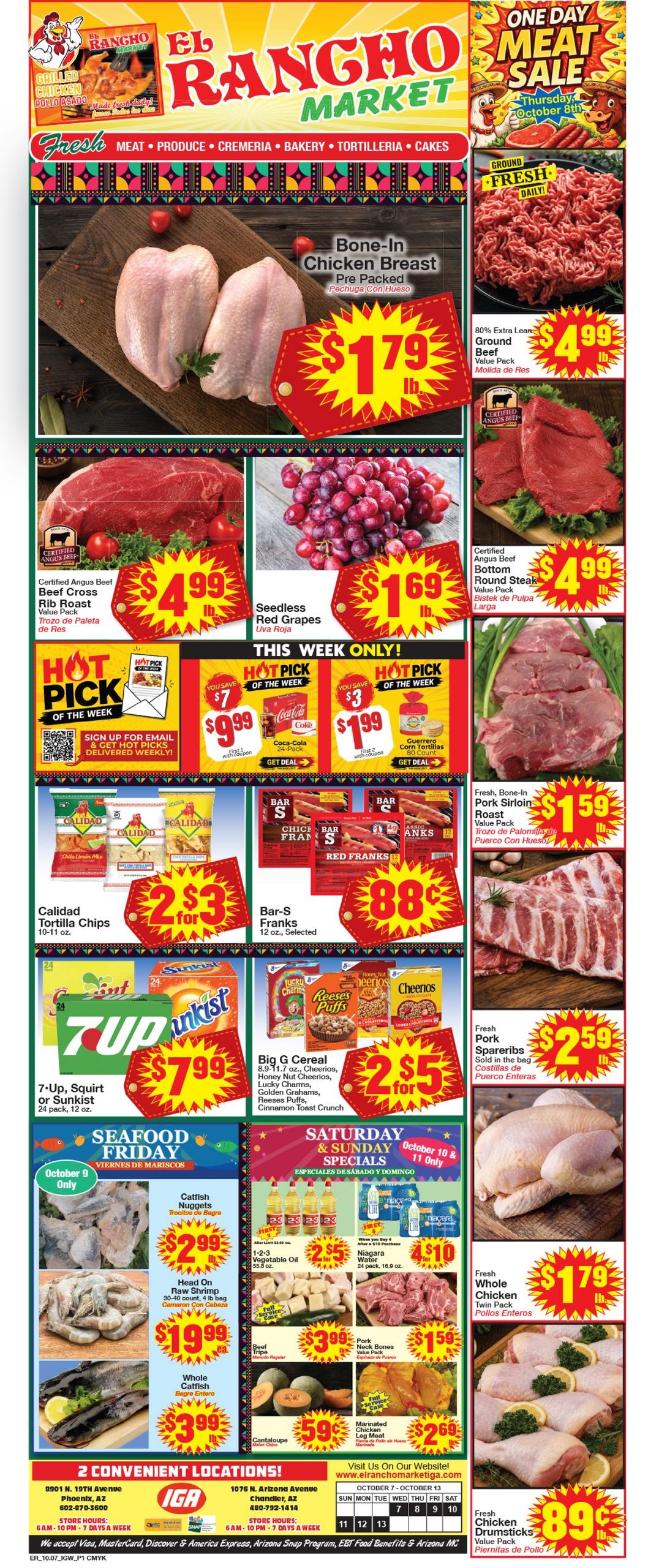 El Rancho Market weekly ad page 1
