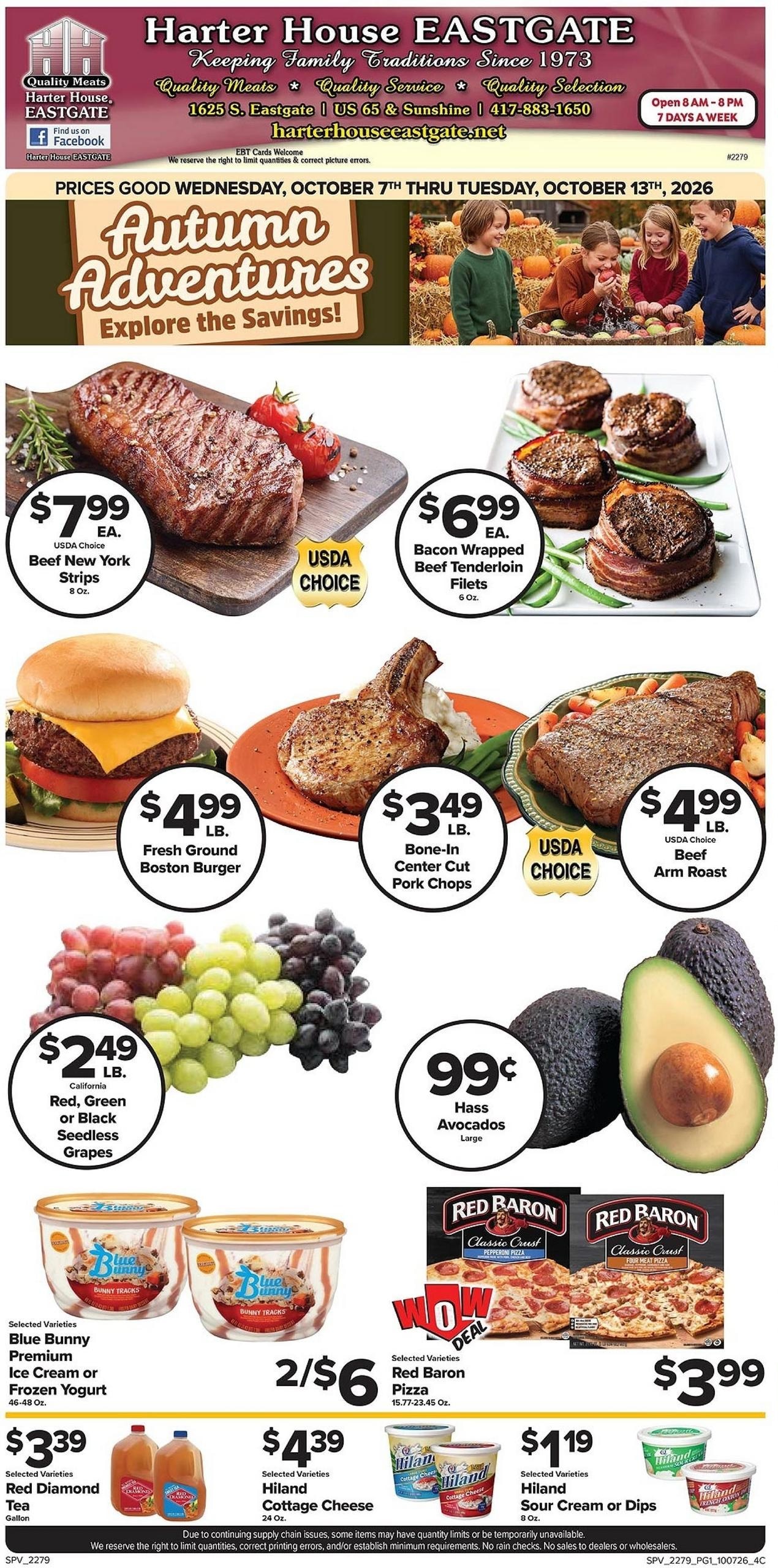 Harter House Eastgate weekly ad page 1