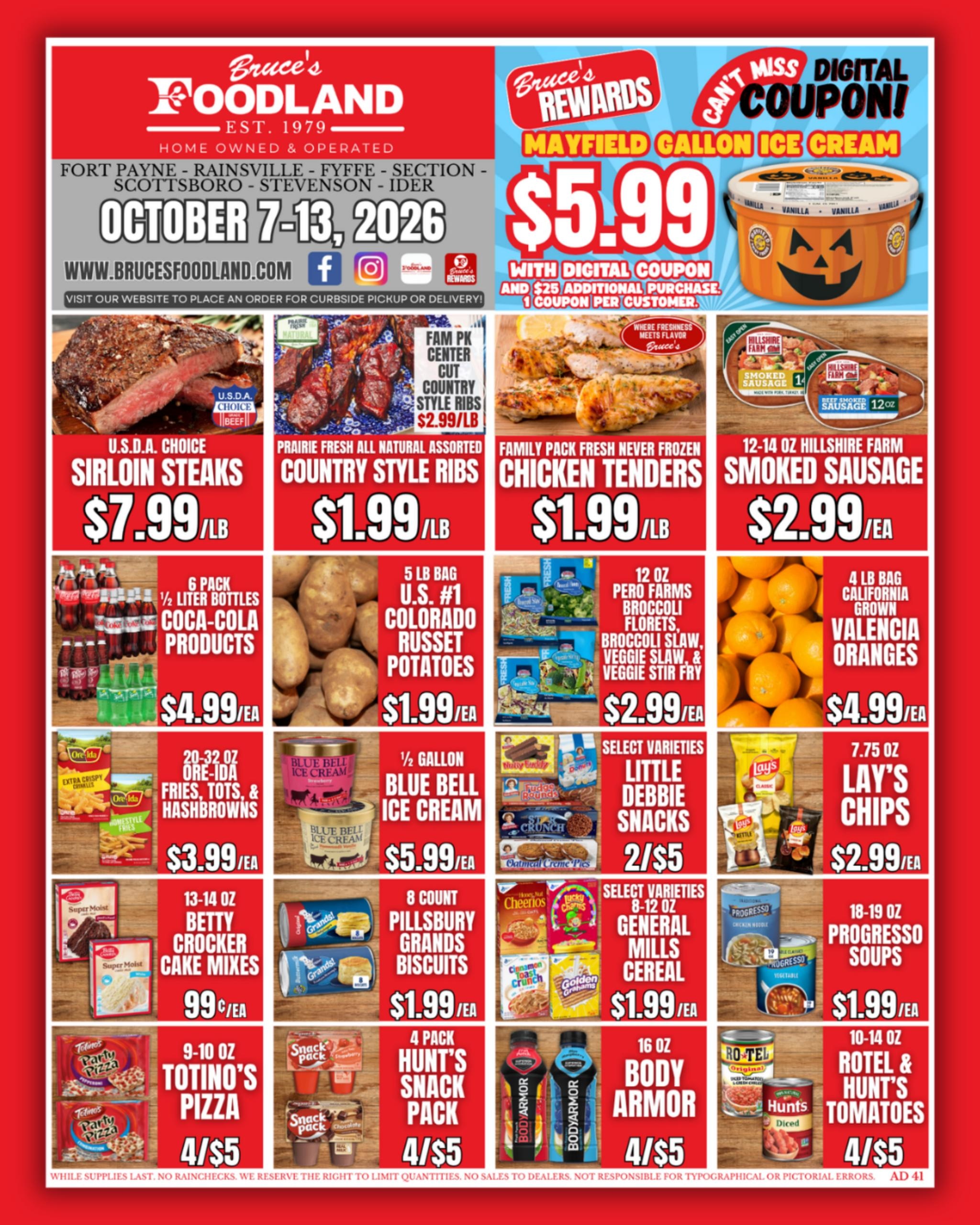 Bruce's Foodland weekly ad page 1