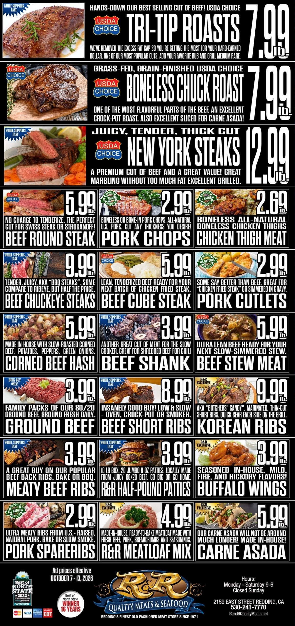 R&R Quality Meats & Seafood weekly ad page 1