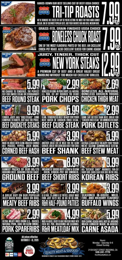 R&R Quality Meats & Seafood Indexed Weekly