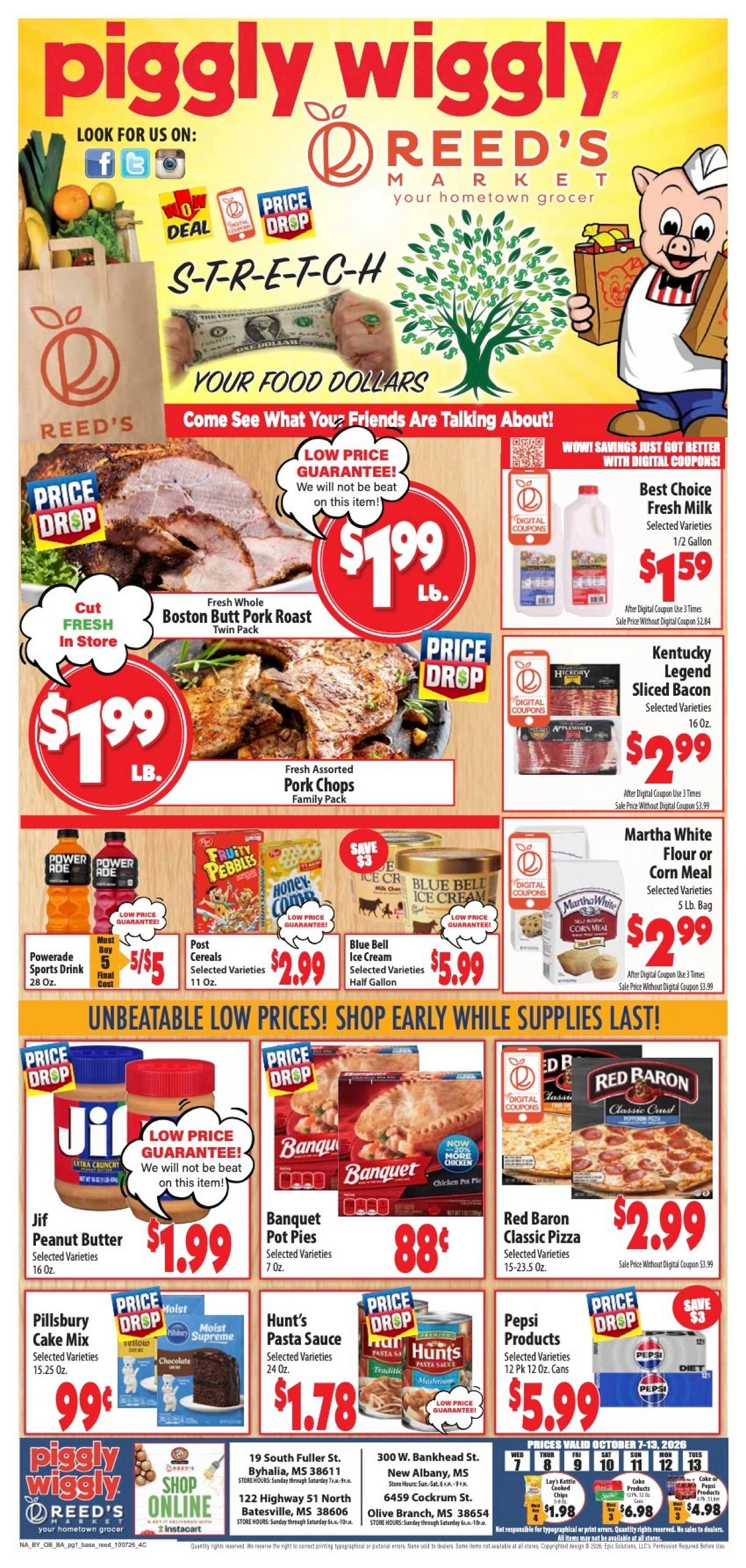 Reed's Piggly Wiggly (saveatthepig) weekly ad page 1