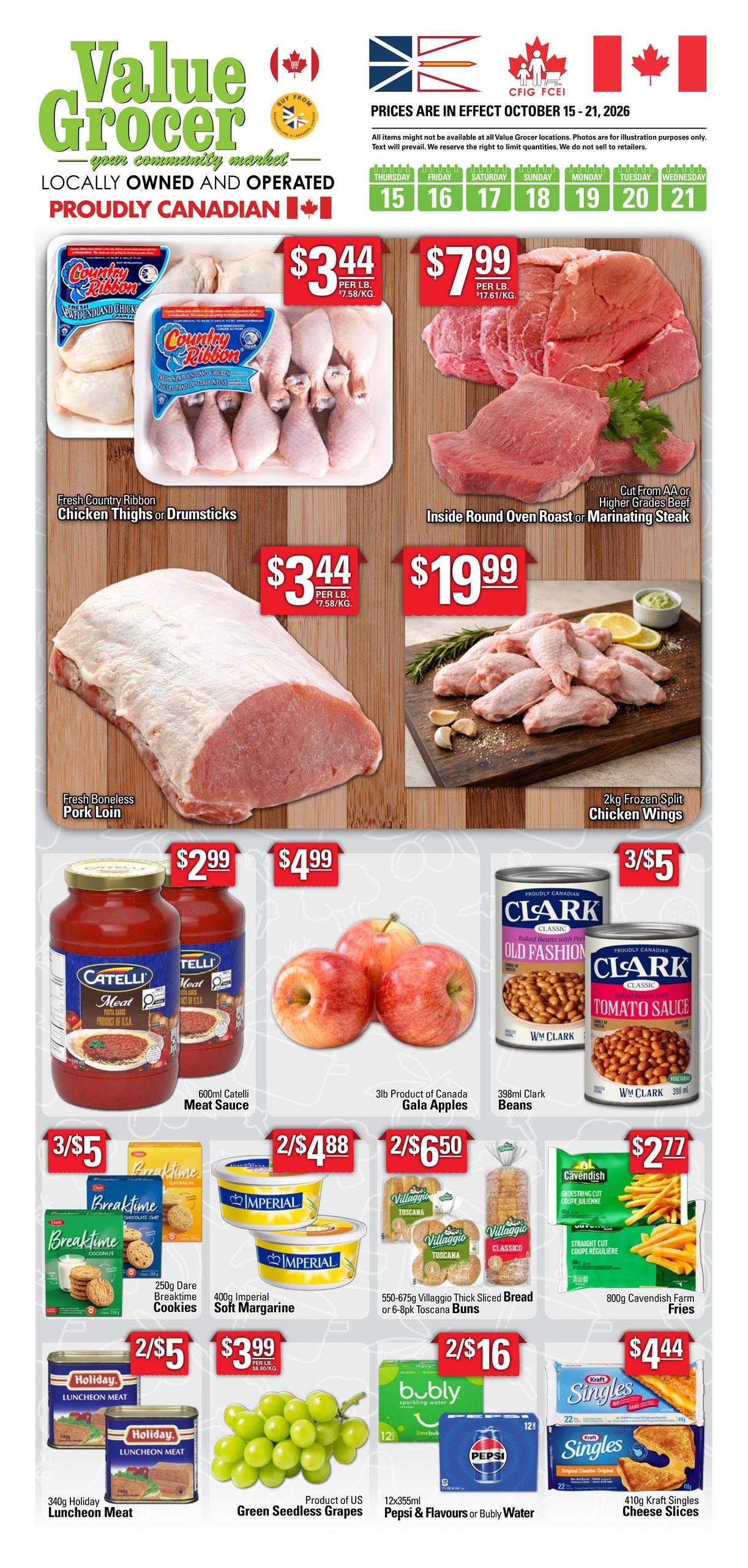 Value Grocer flyer page 1