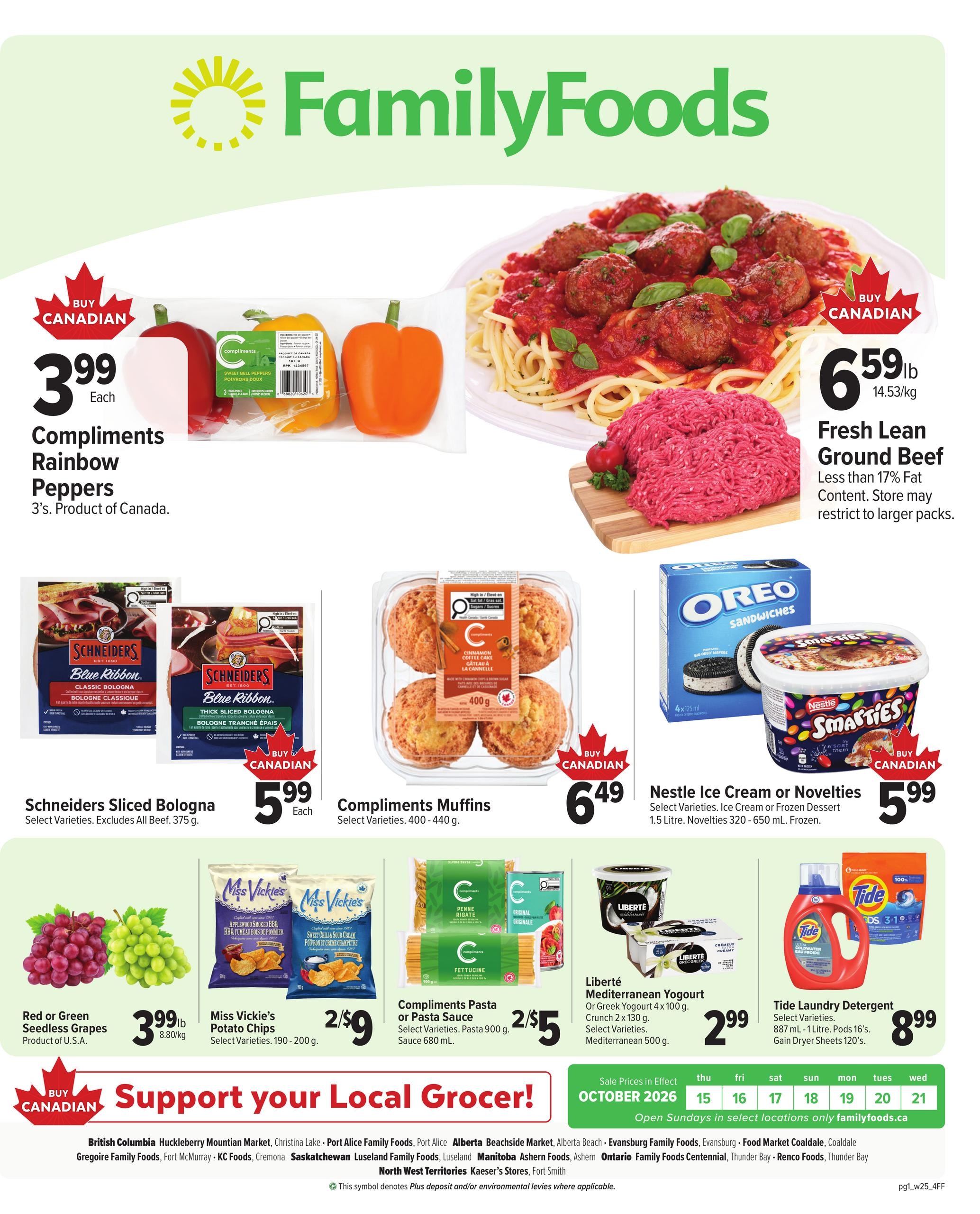Family Foods flyer page 1