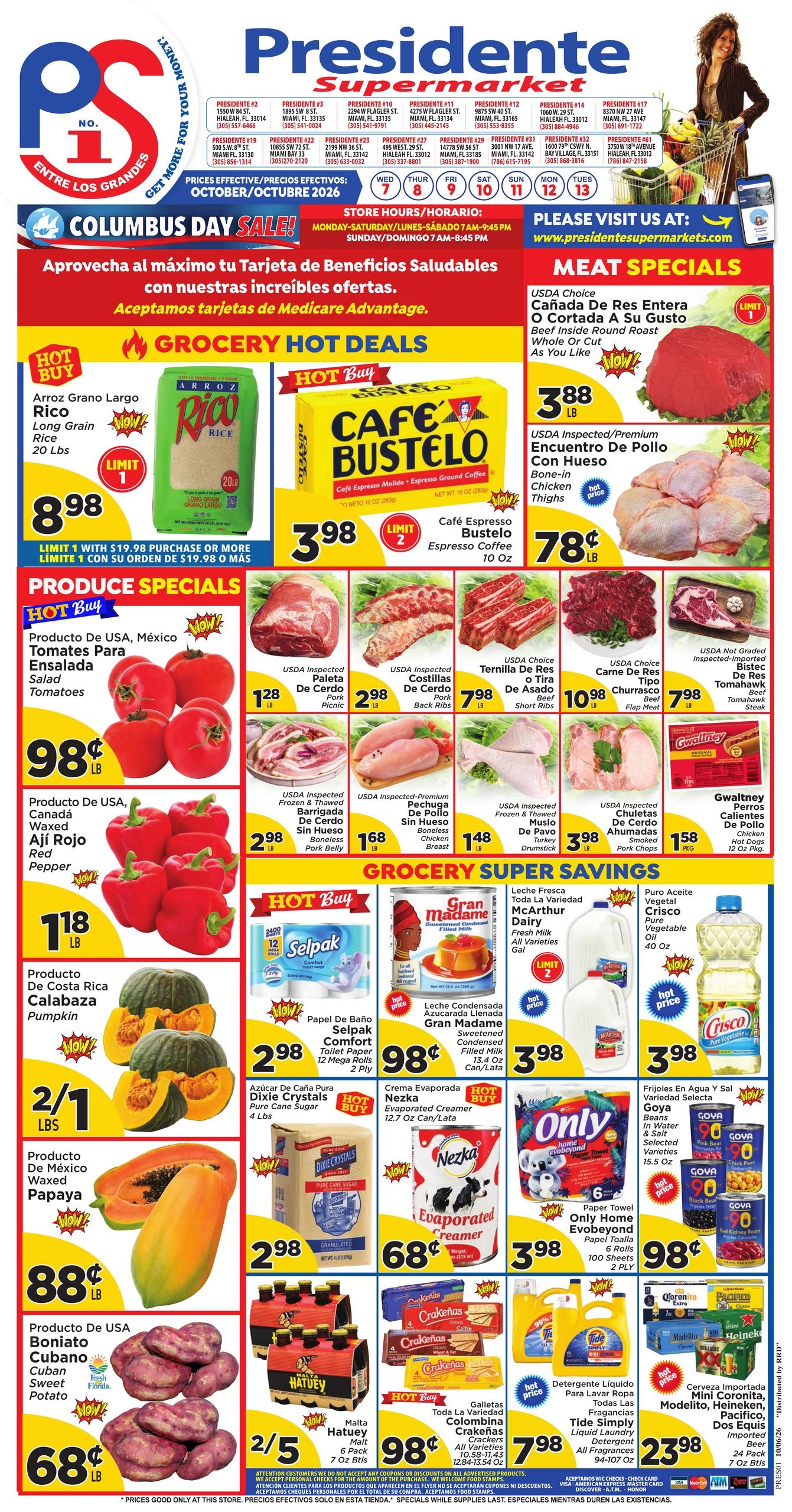 Presidente Supermarkets weekly ad page 1
