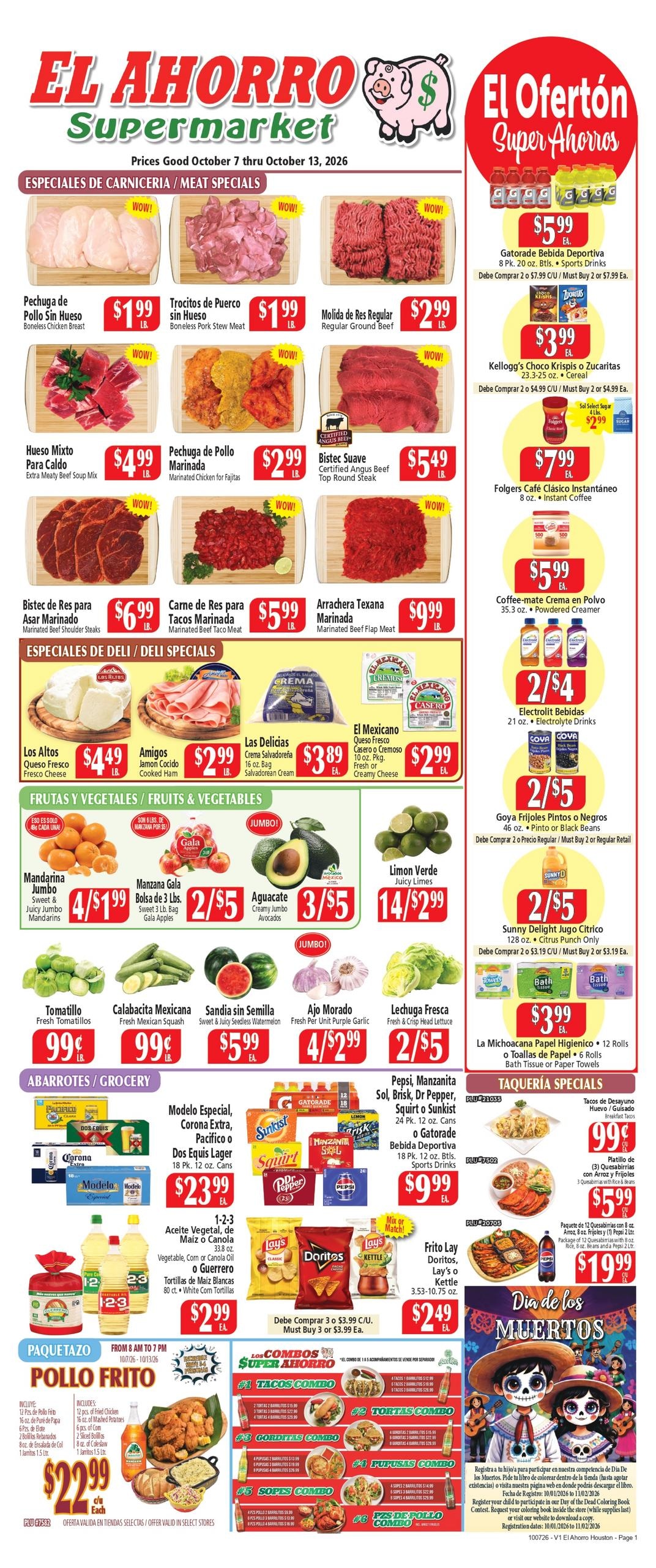 El Ahorro Supermarket weekly ad page 1