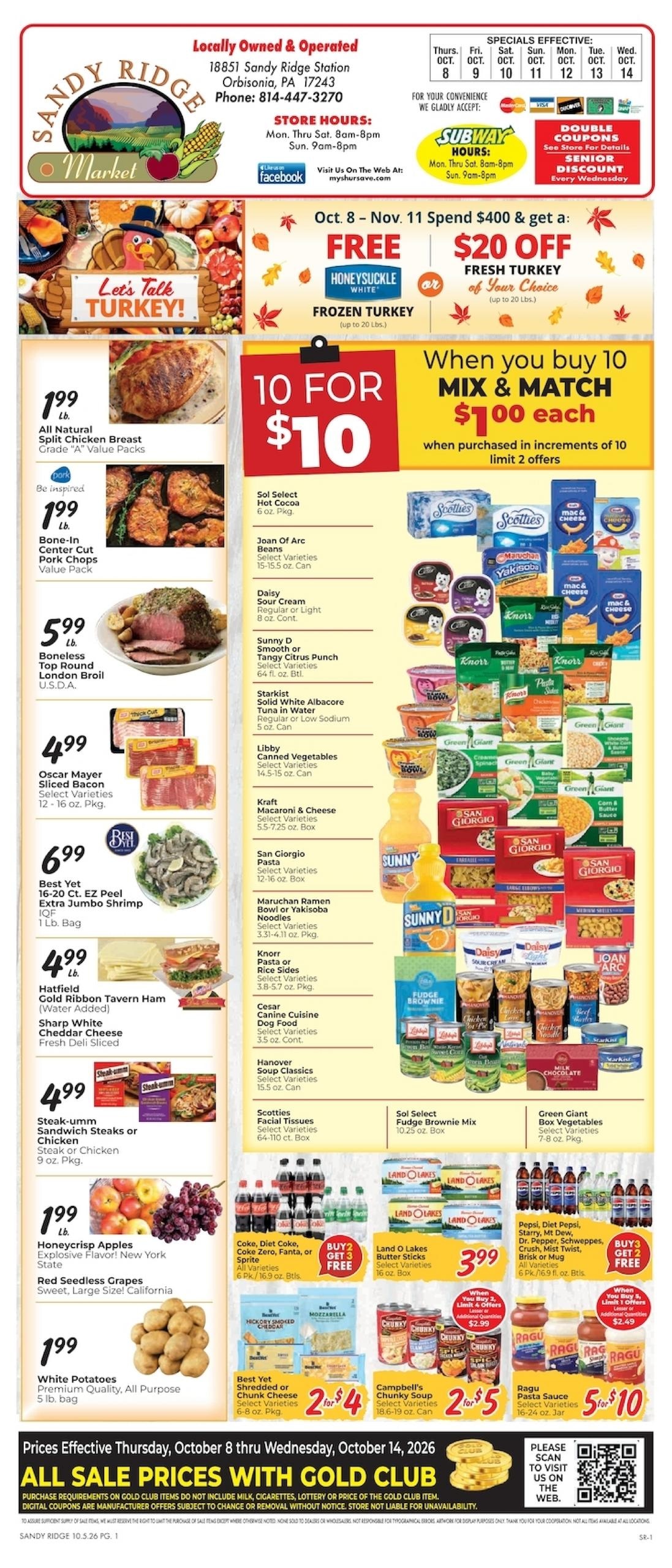 Sandy Ridge Market IGA weekly ad page 1