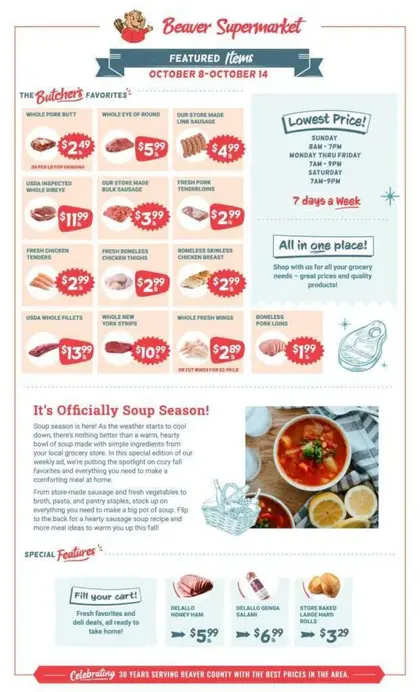 Beaver Supermarket Indexed Weekly