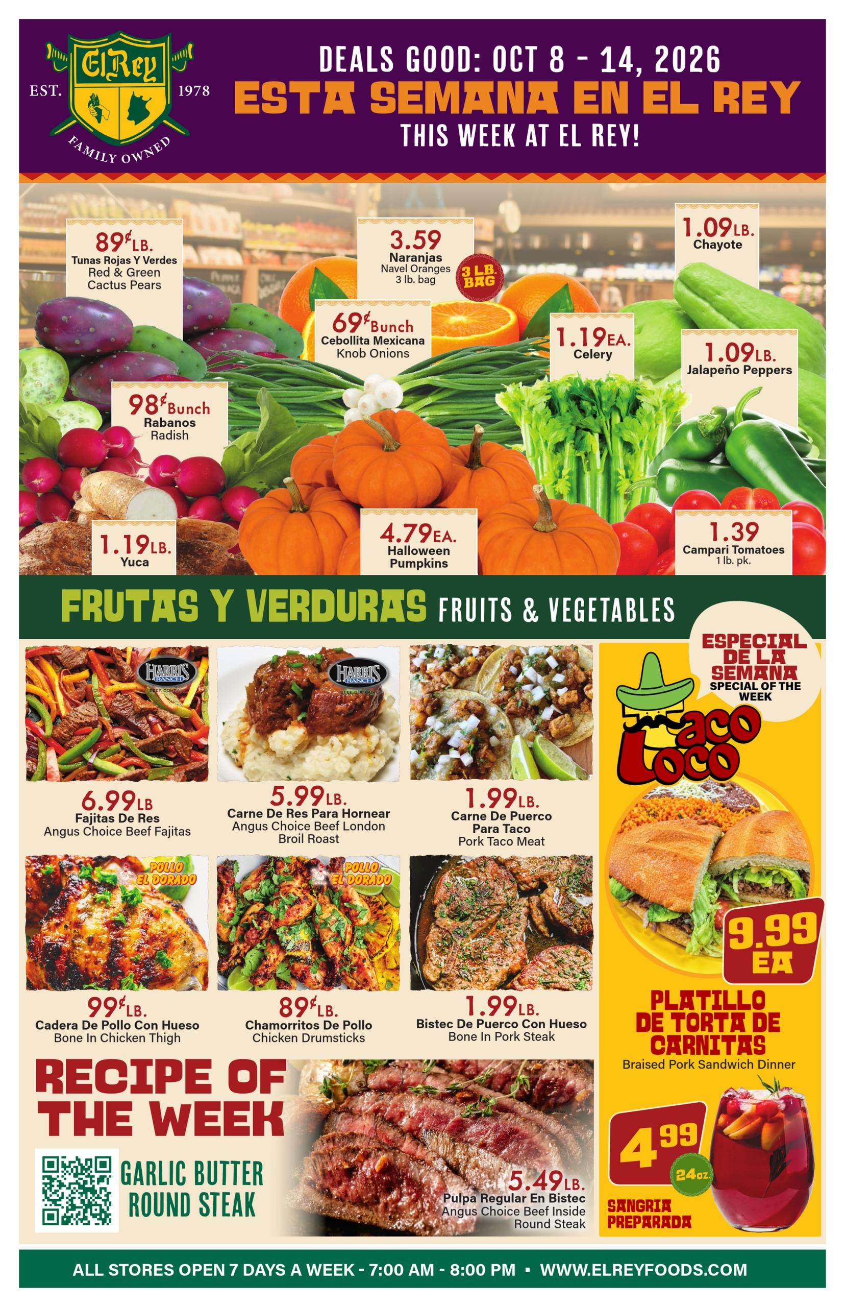 El Rey Foods weekly ad page 1