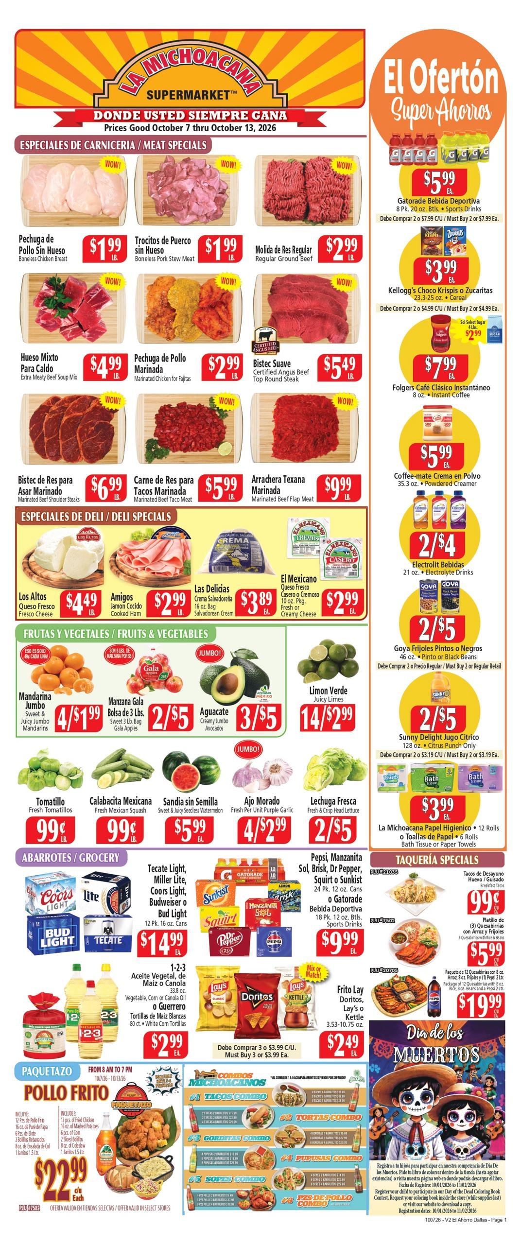 El Ahorro Supermarket weekly ad page 1