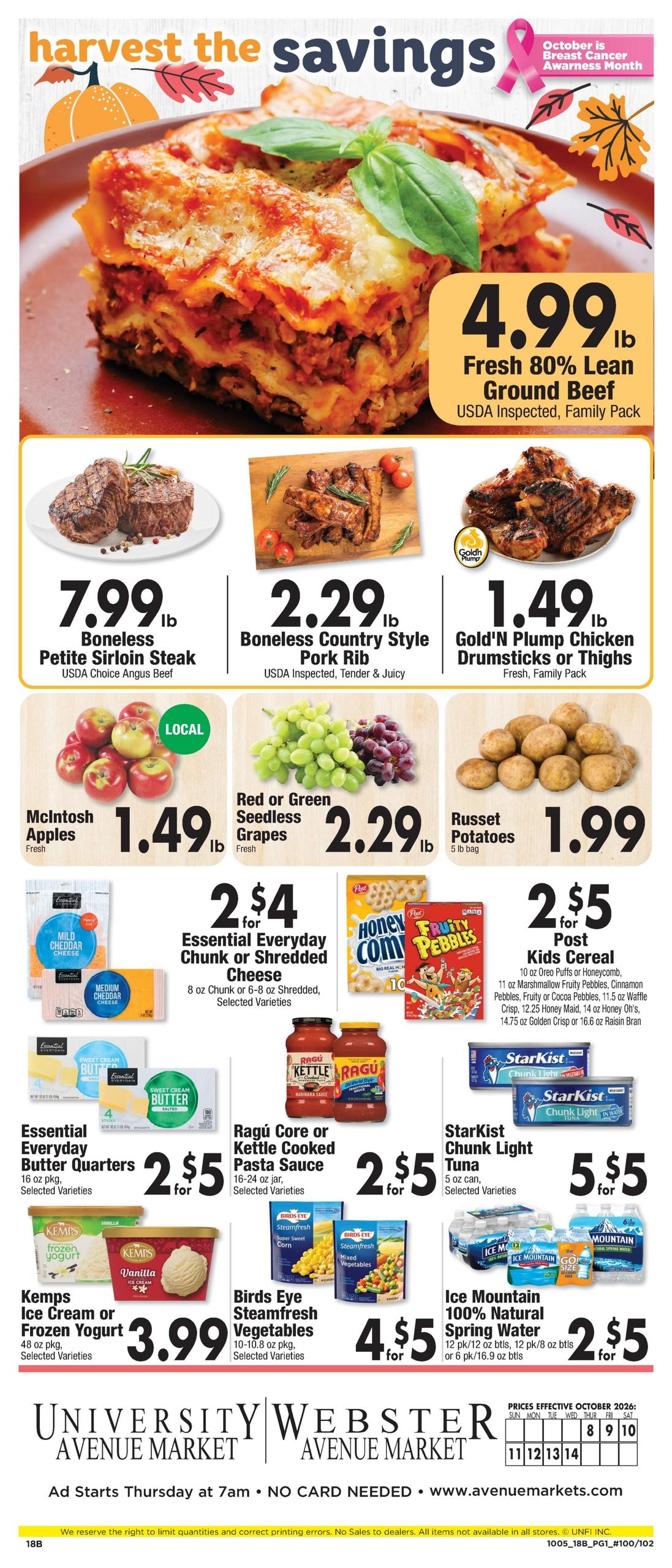 Avenue Markets weekly ad page 1