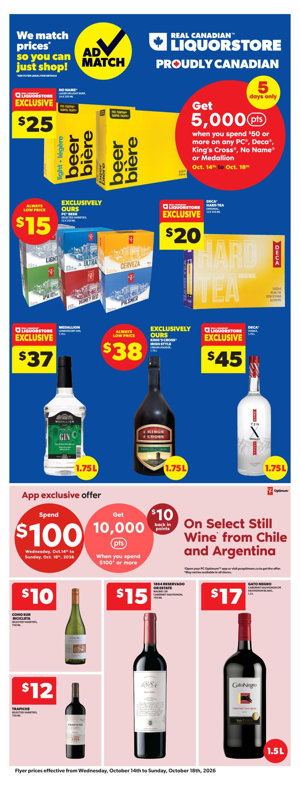 Real Canadian Liquor Store flyer page 1