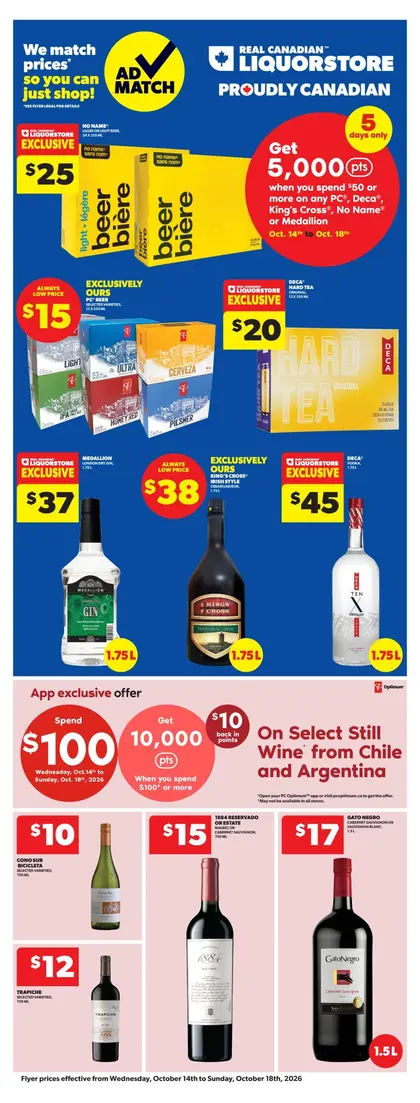 Real Canadian Liquor Store Weekly Flyer - Valid Wednesday, October 14 - Sunday, October 18