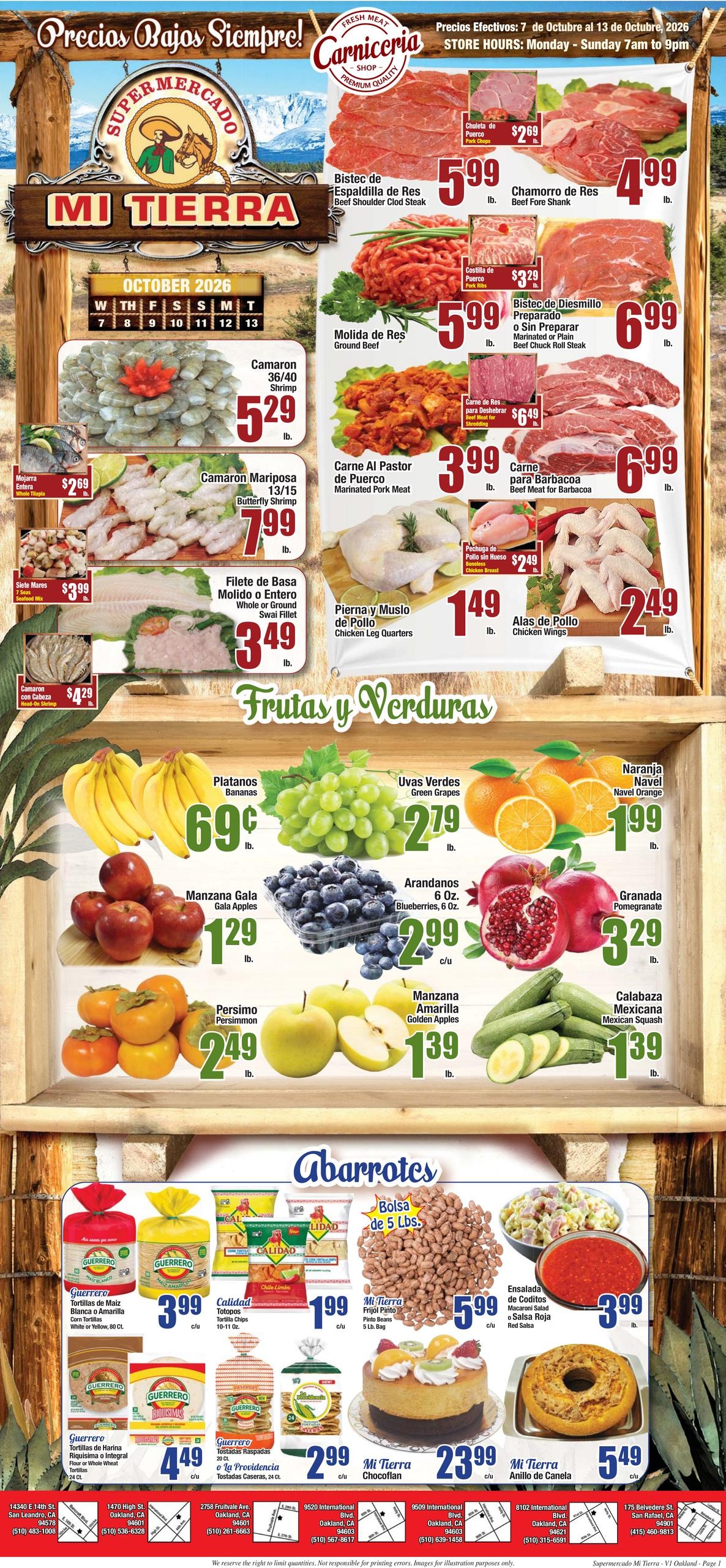 Supermercado Mi Tierra weekly ad page 1