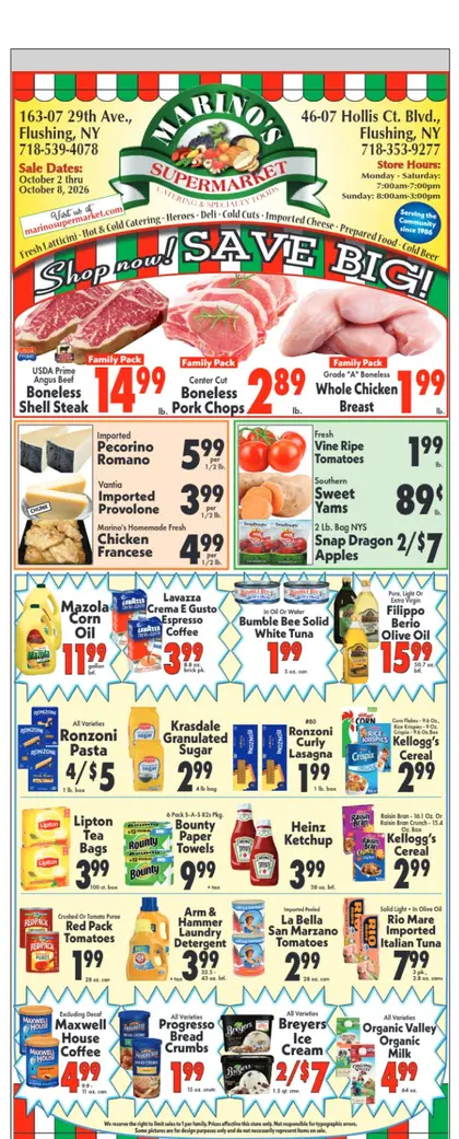 Marino's Supermarket Indexed Weekly