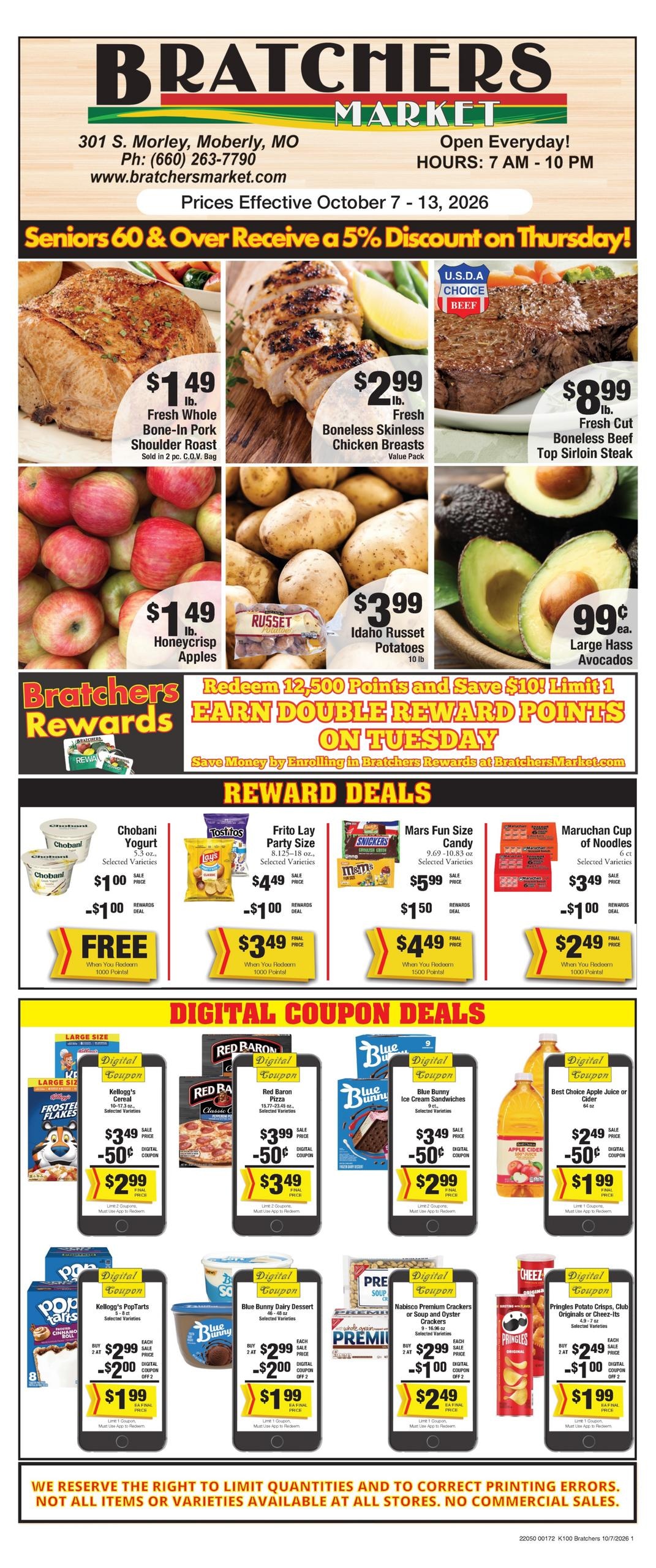 Bratchers Market weekly ad page 1