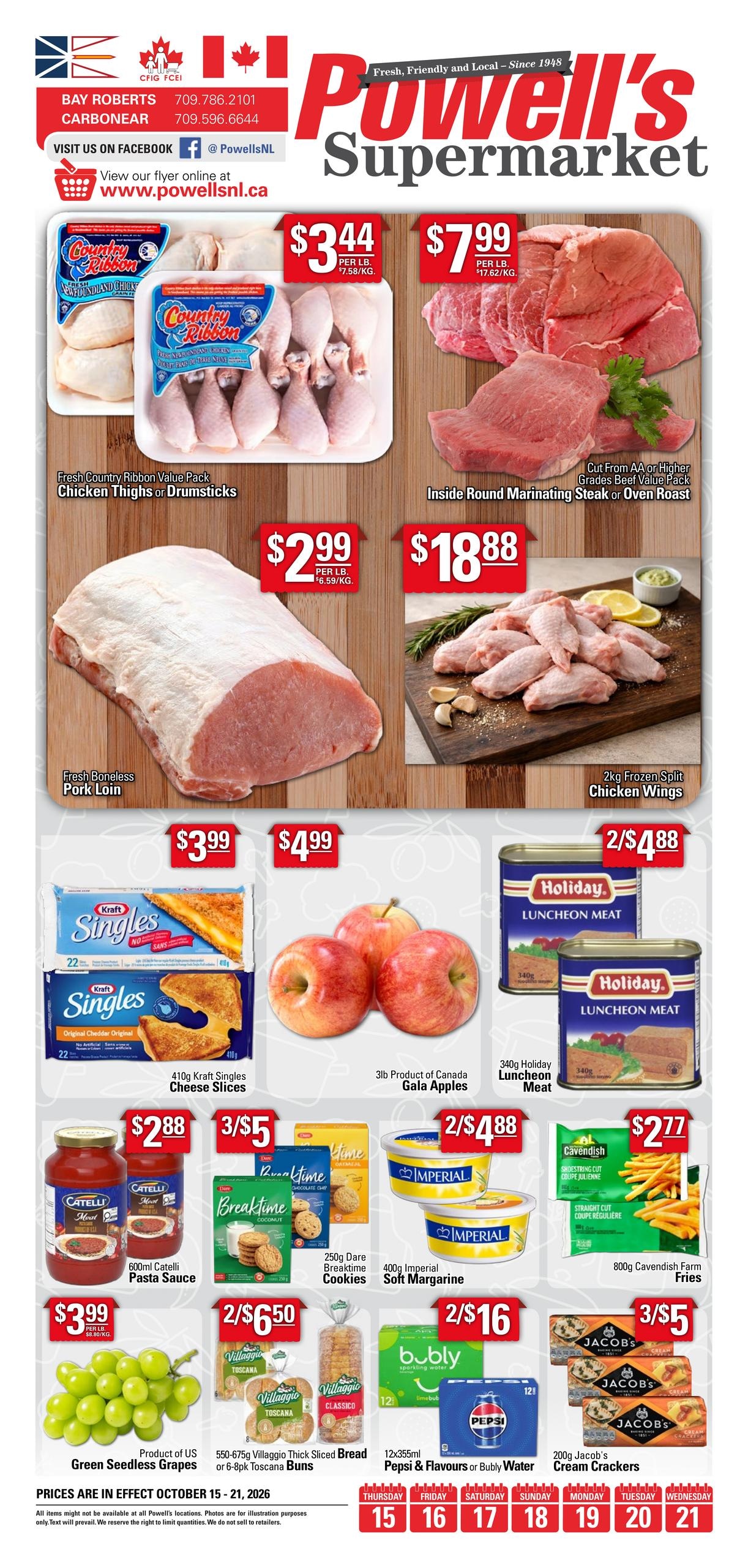 Powell's Supermarket flyer page 1