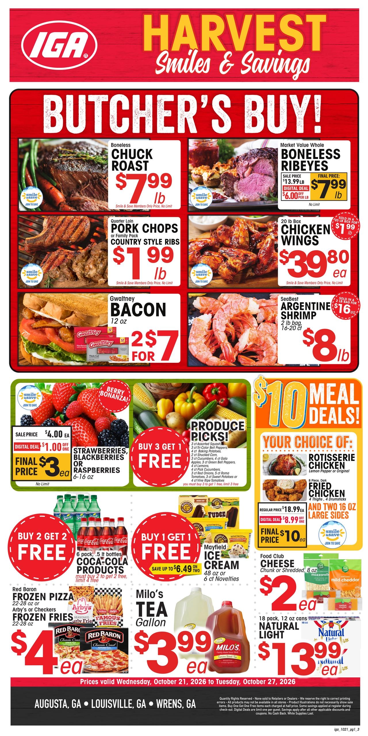 IGA Southeast weekly ad page 1