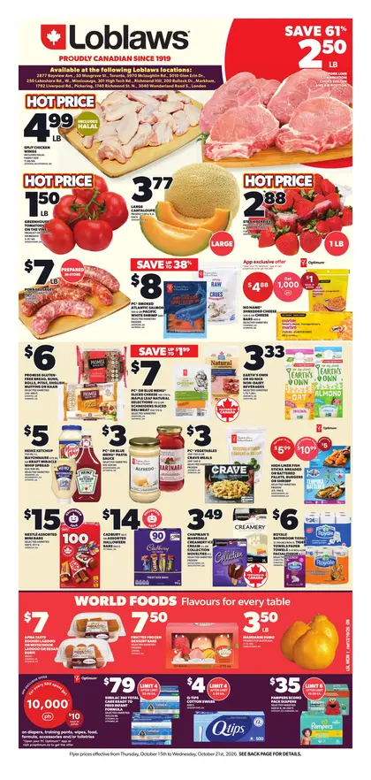 Loblaws Weekly Flyer - Valid Thursday, October 15 - Wednesday, October 21