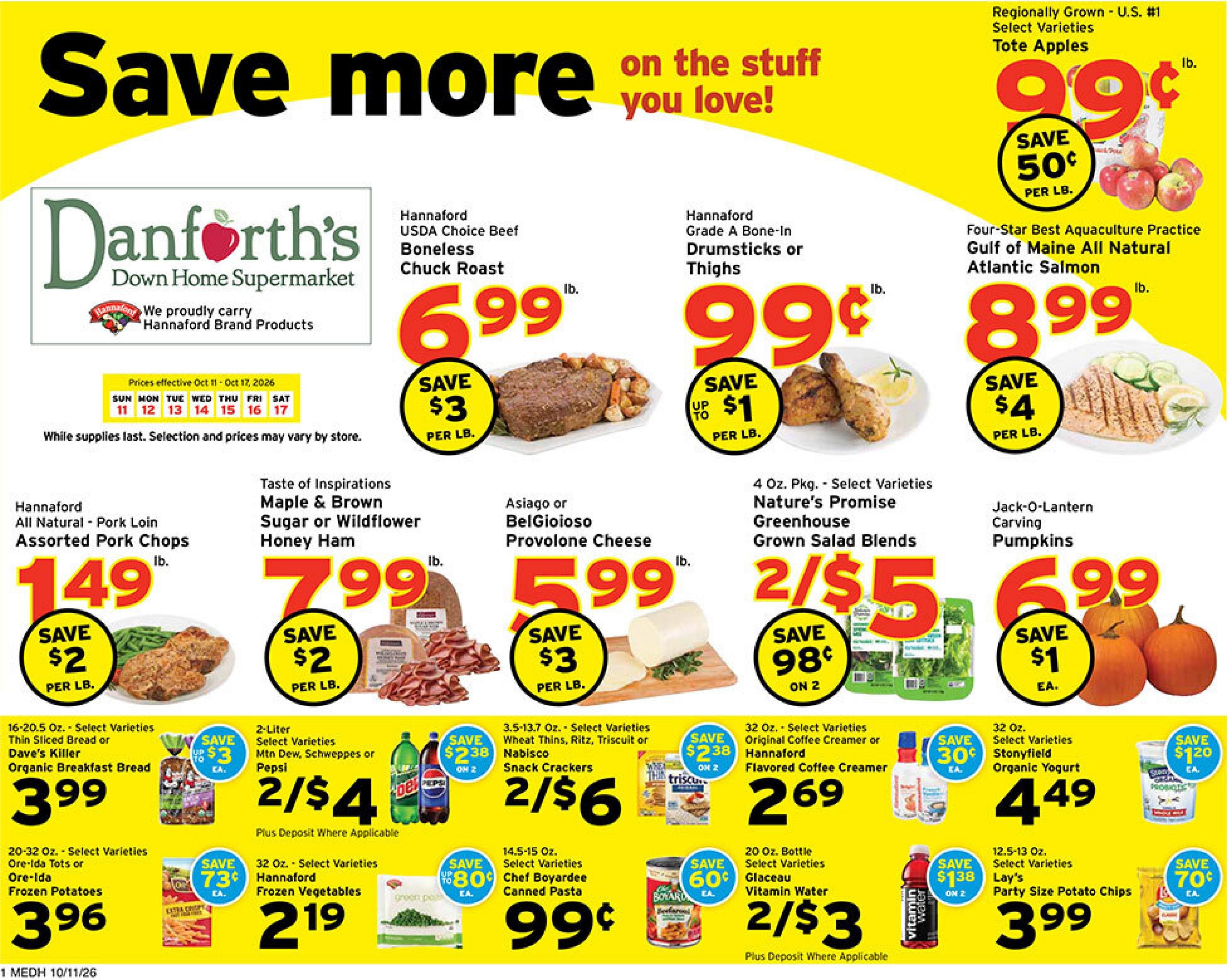 Danforth's Supermarket weekly ad page 1