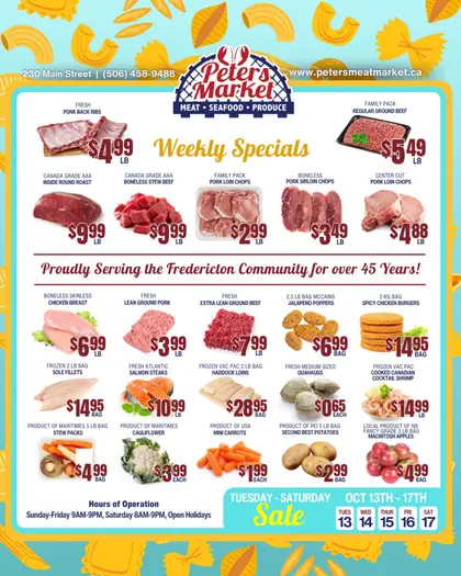 Peter's Meat Market Indexed Weekly