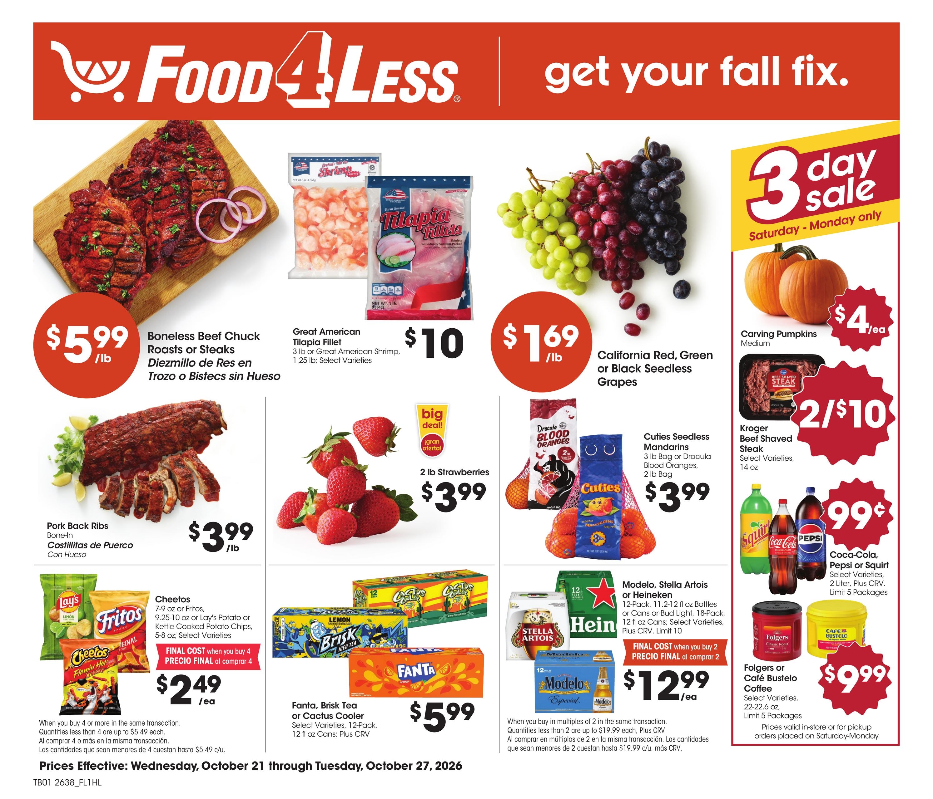 Food 4 Less weekly ad page 1