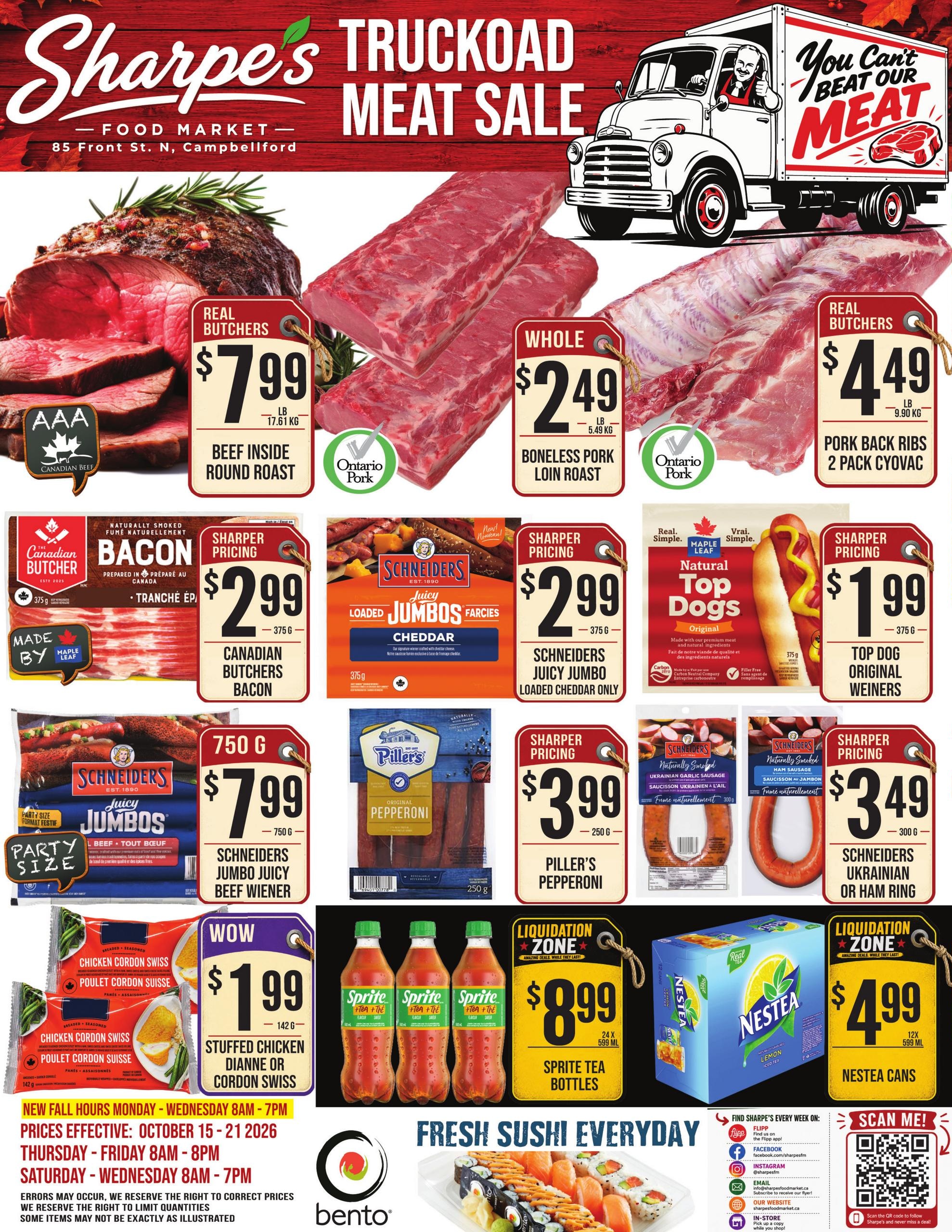 Sharpe's Food Market flyer page 1