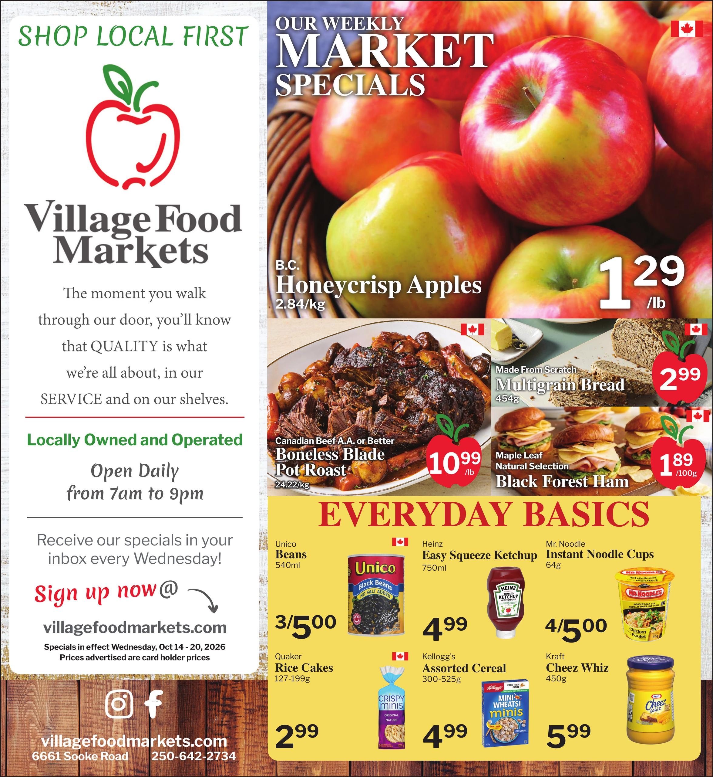 Village Food Markets flyer page 1