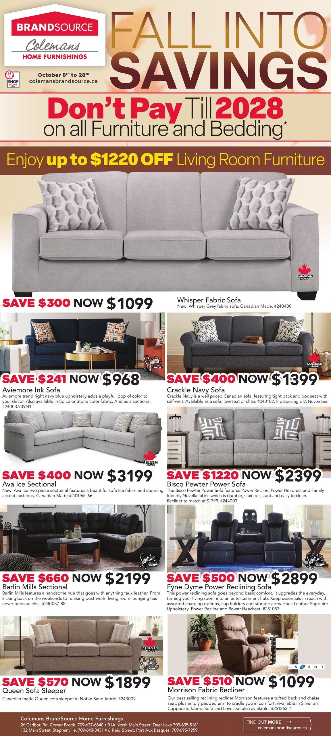Colemans Brandsource Home Furniture flyer page 1