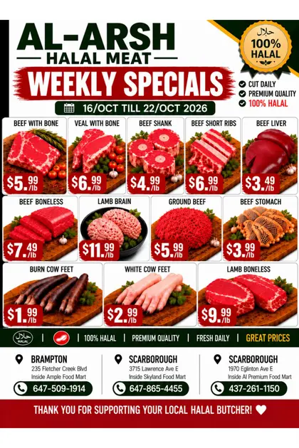 Al Arsh Halal Meat Flyer