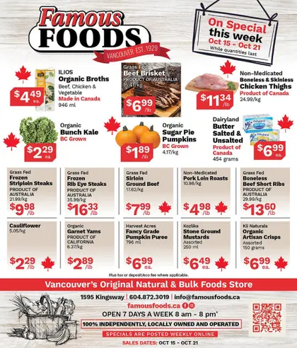 Famous Foods Indexed Weekly