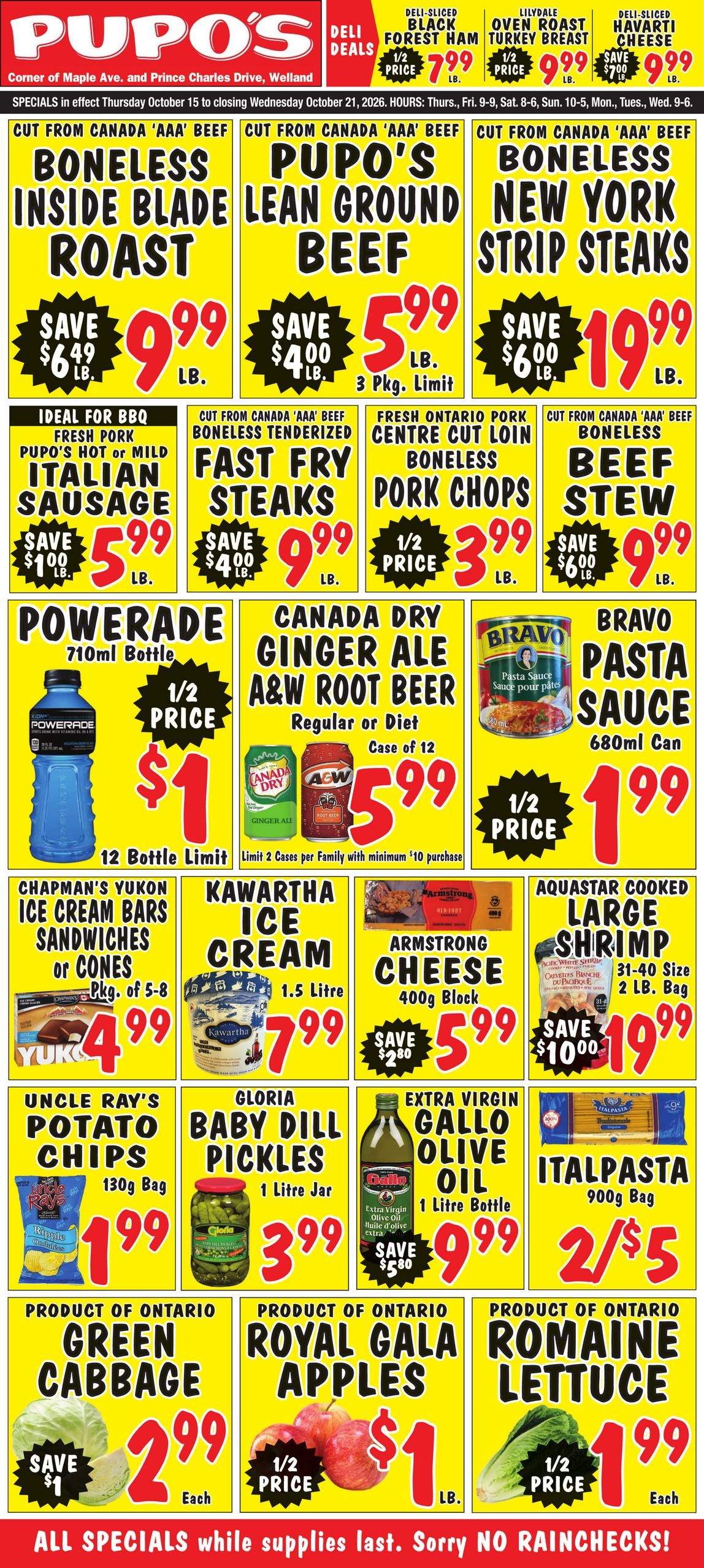 Pupo's Food Market flyer page 1