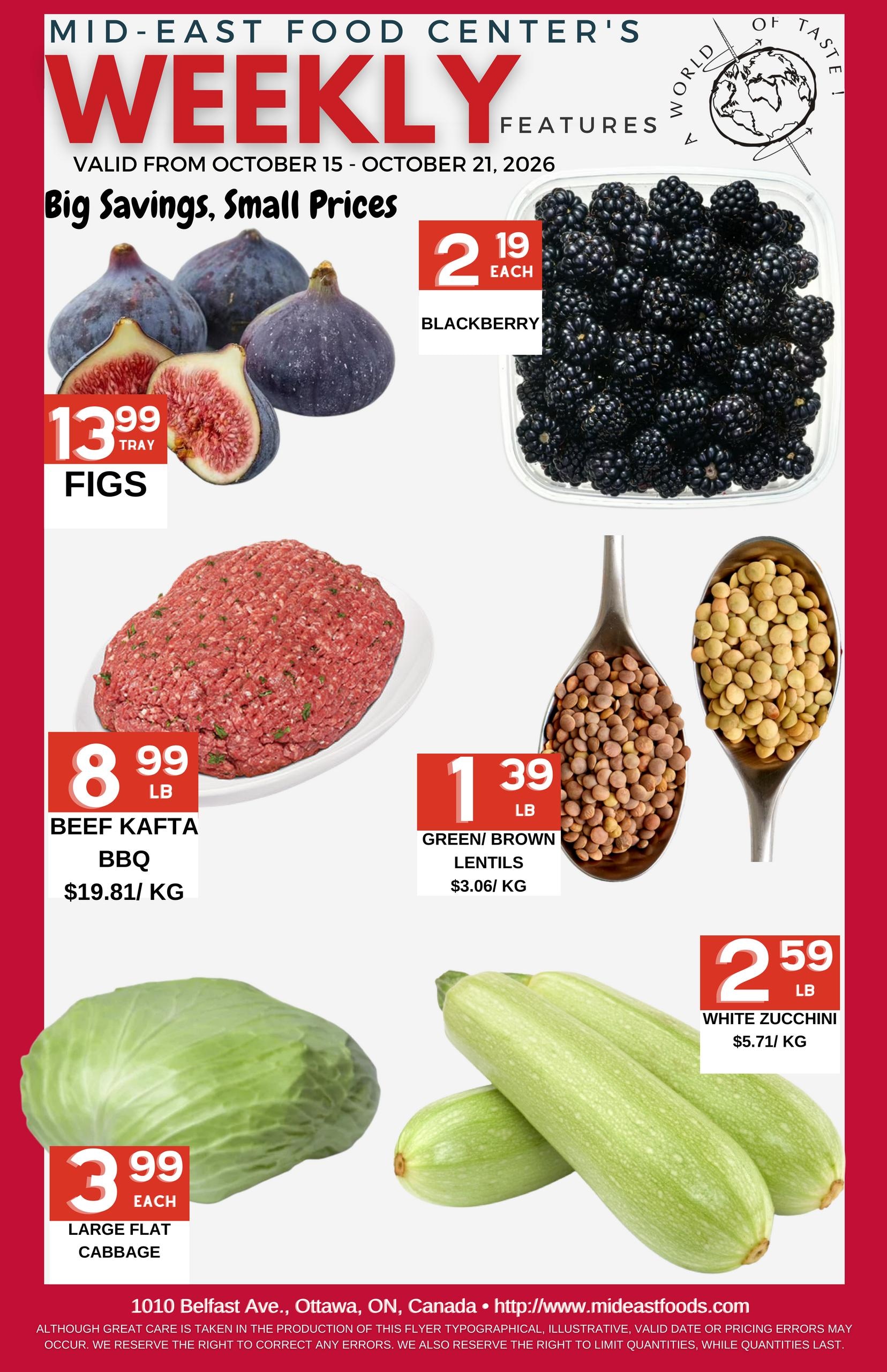 Mid-East Food Centre flyer page 1