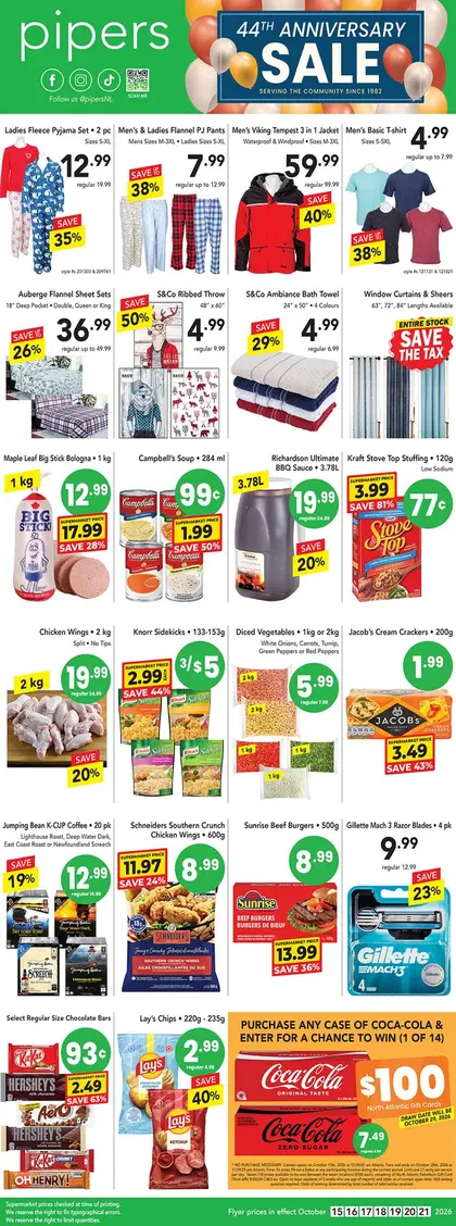 Pipers Superstore Indexed Weekly