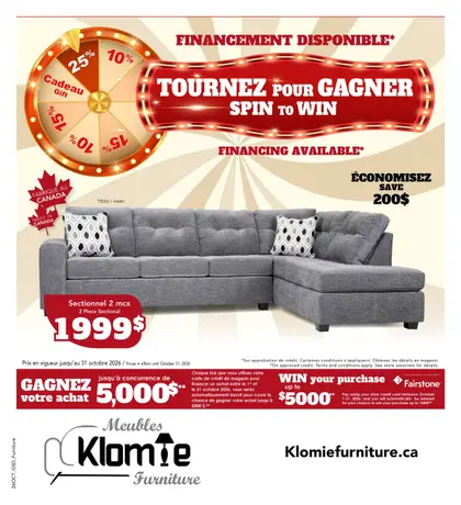 Meubles Klomie Furniture Indexed Monthly