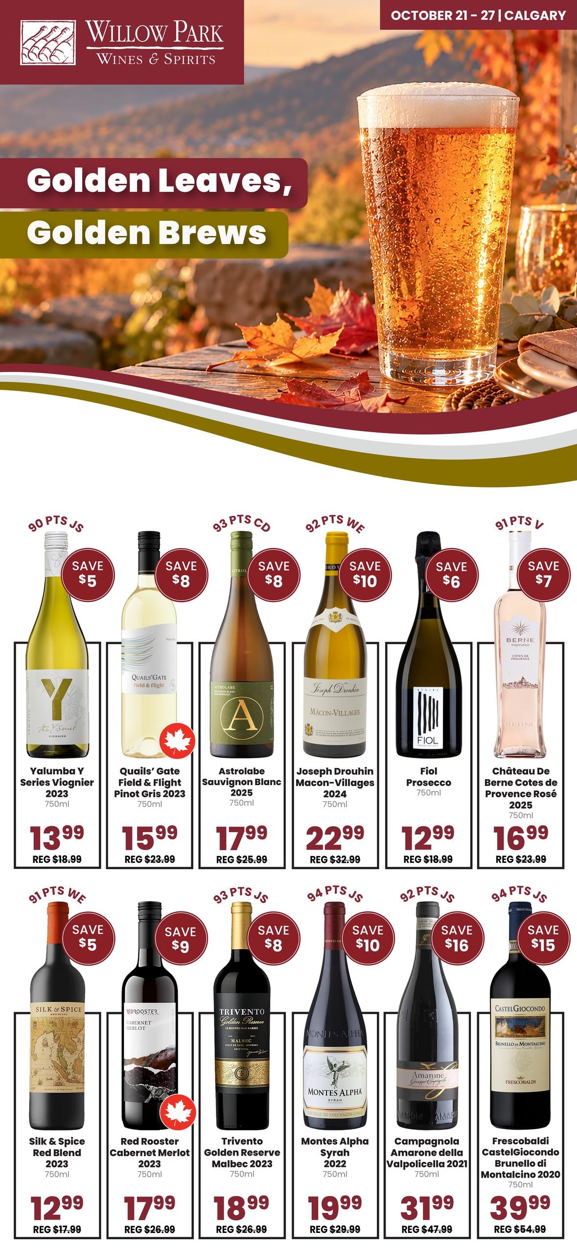 Willow Park Wines & Spirits flyer page 1
