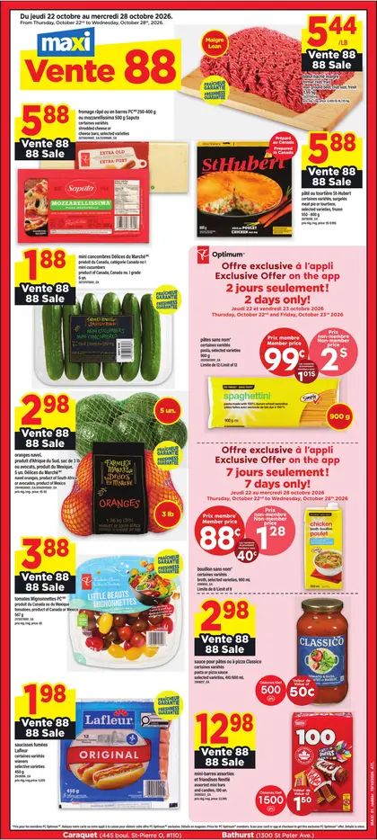 Maxi Weekly Flyer - Valid Thursday, October 22 - Wednesday, October 28