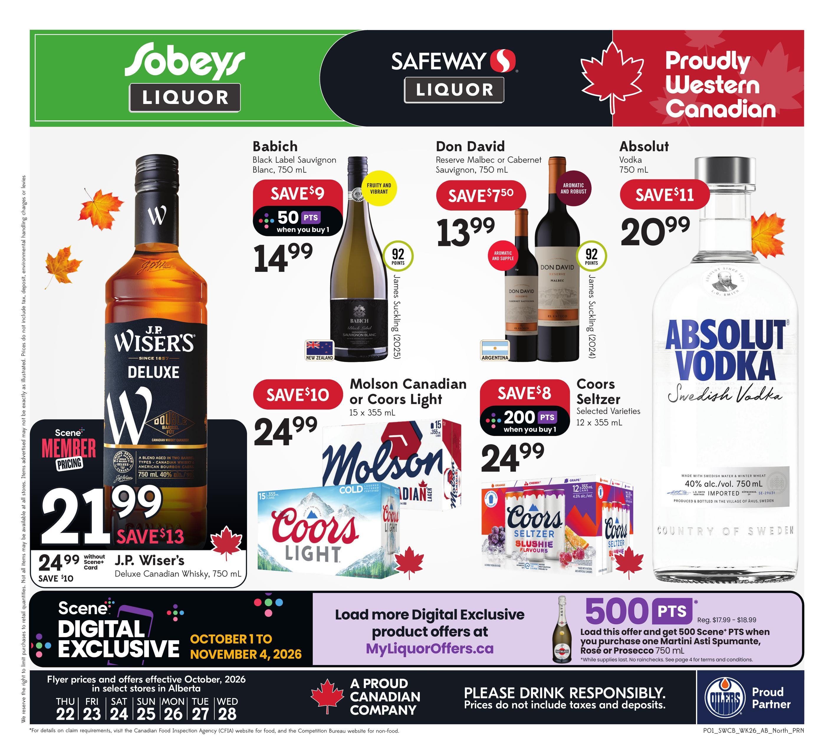 Sobeys & Safeway Liquor flyer page 1