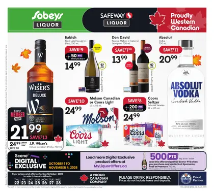 Sobeys & Safeway Liquor Weekly eFlyer 10/22 - 10/28
