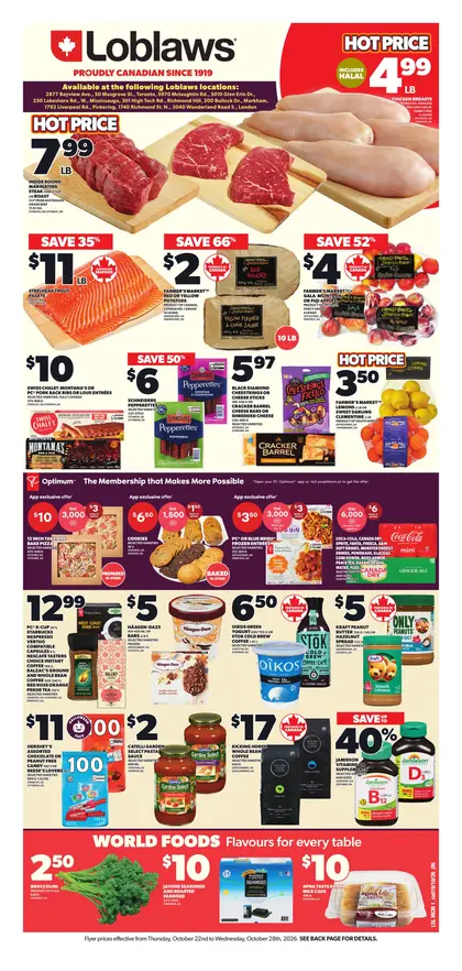 Loblaws Weekly Flyer - Valid Thursday, October 22 - Wednesday, October 28