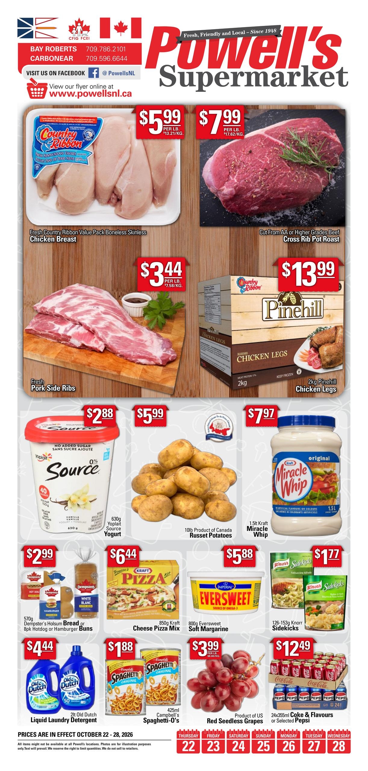 Powell's Supermarket flyer page 1