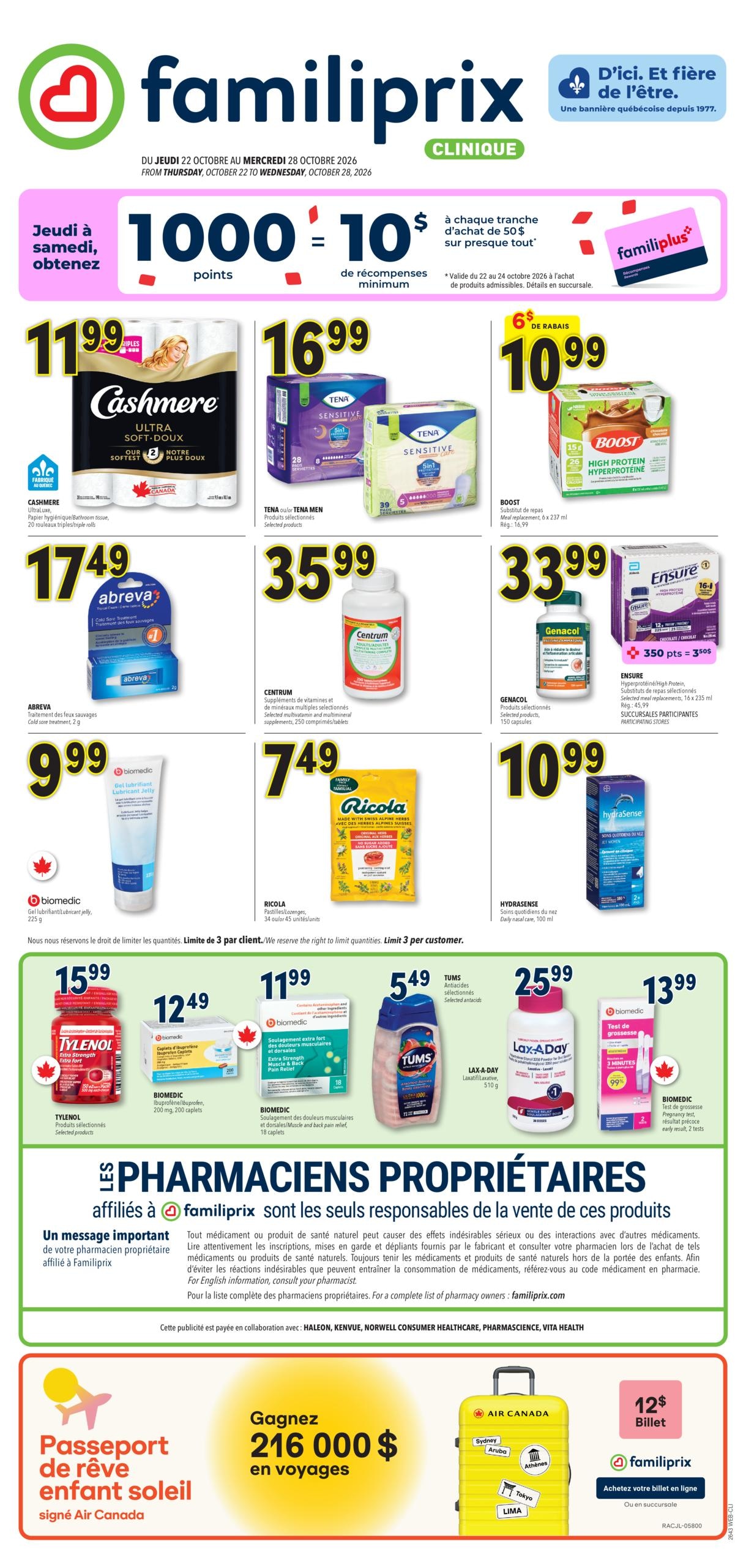 Familiprix Clinique flyer page 1