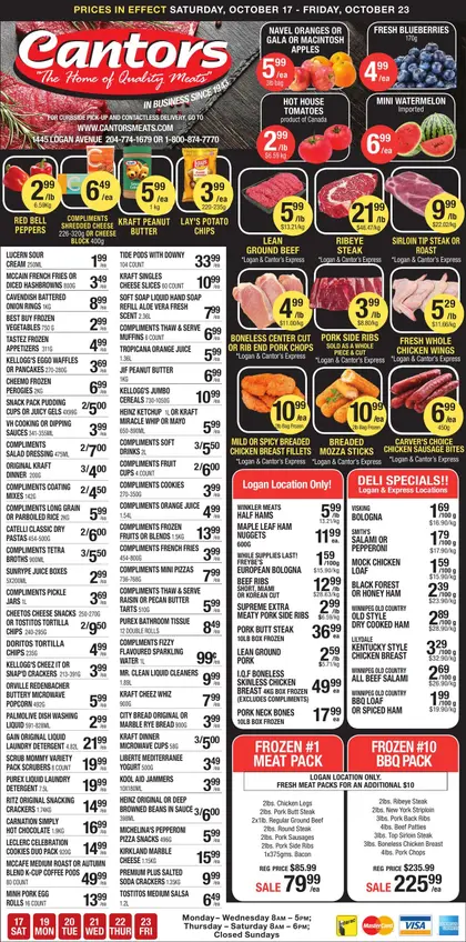 Cantor's Meats Indexed Weekly