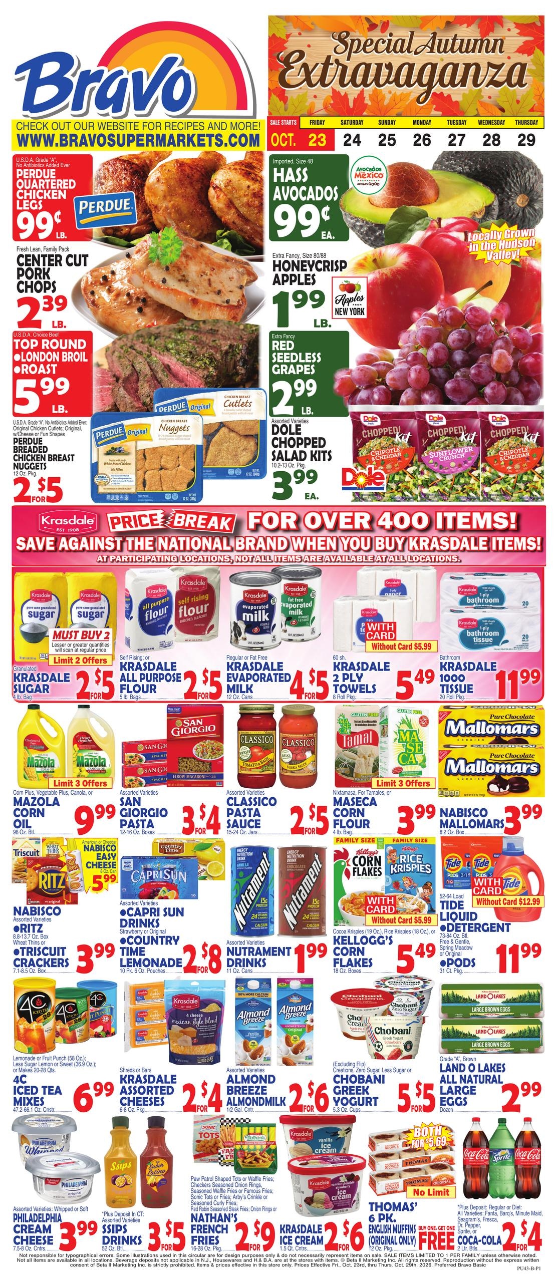 Bravo Supermarket weekly ad page 1