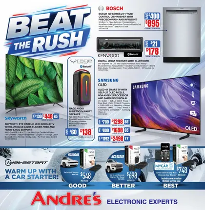 Andre's Electronics Beat the Rush Flyer