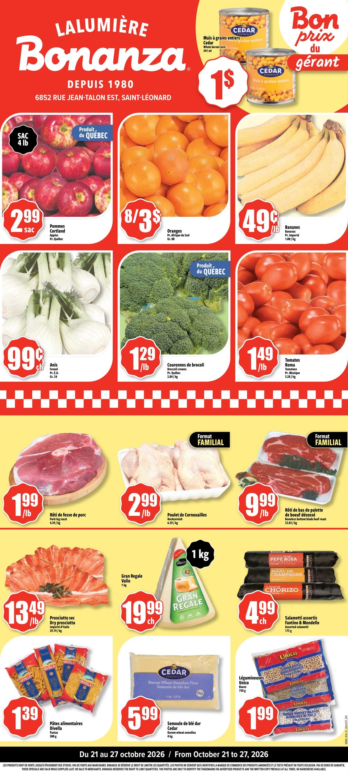 Bonanza flyer page 1