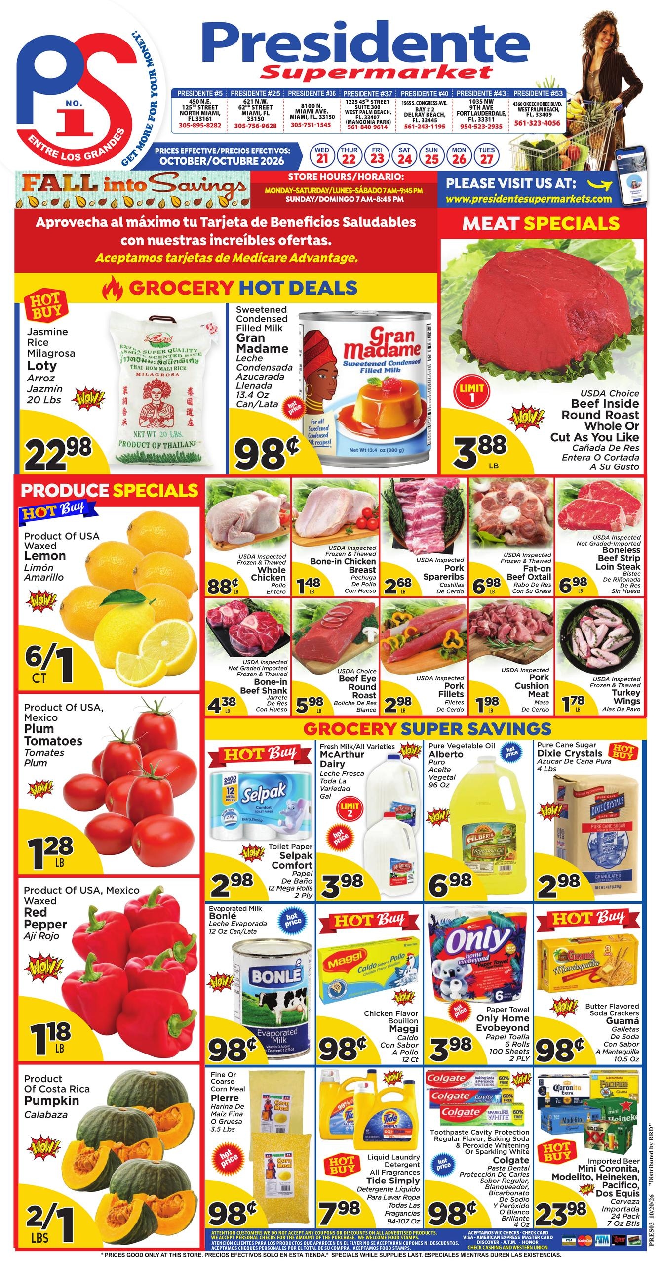 Presidente Supermarkets weekly ad page 1