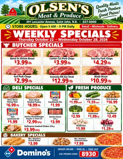 Olsen's Meat and Produce Indexed Weekly